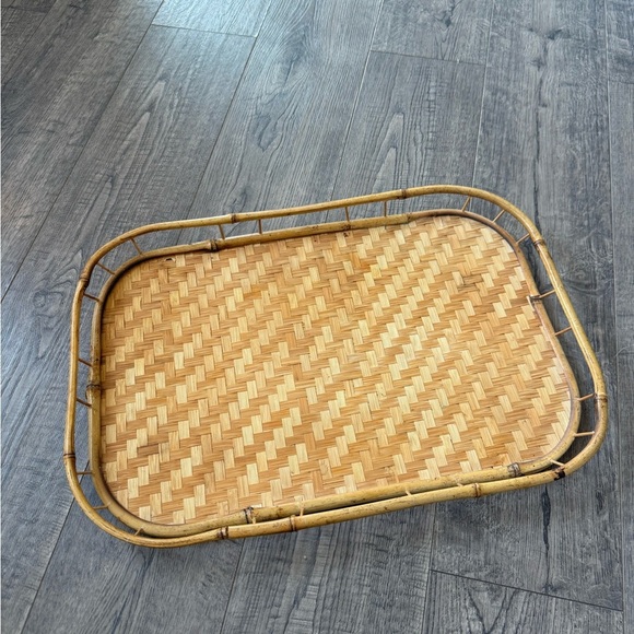 Boho Vintage Rattan Serving Tray - Picture 1 of 4